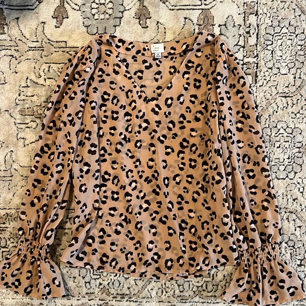 A New Day animal print blouse size medium